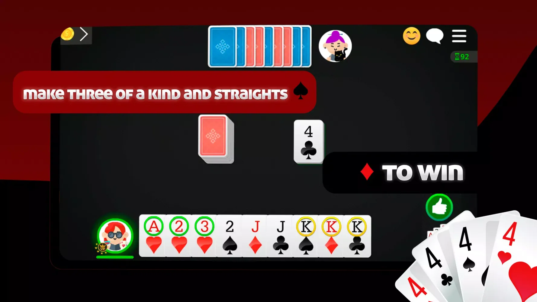 Captures d'écran de Straight Gin Rummy Online