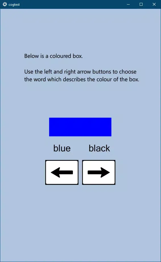 Cognitive Test Screenshots