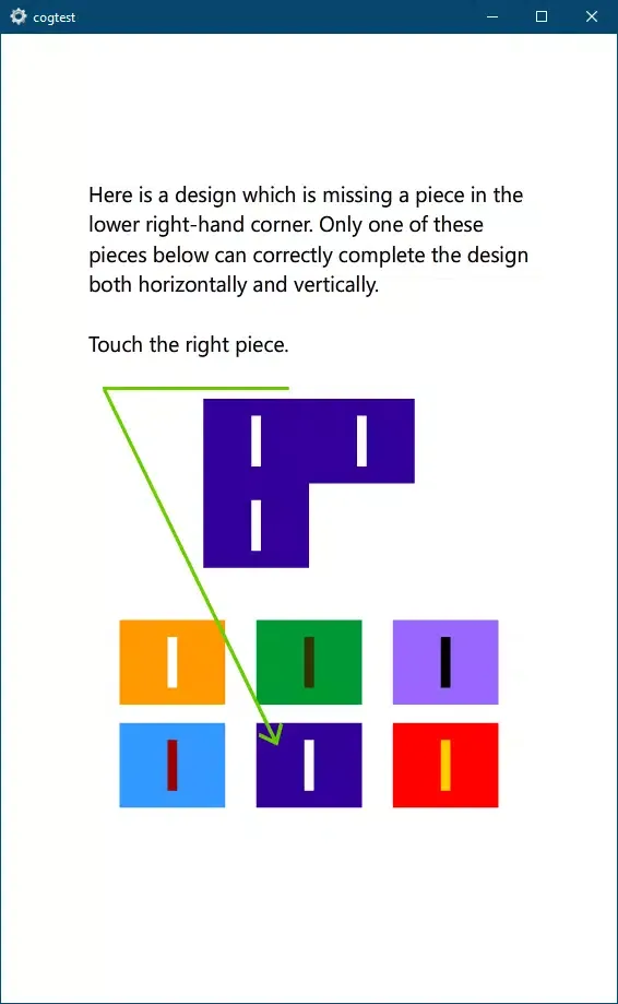 Cognitive Test Screenshots