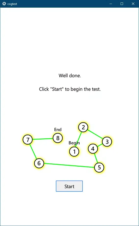 Cognitive Test Screenshots