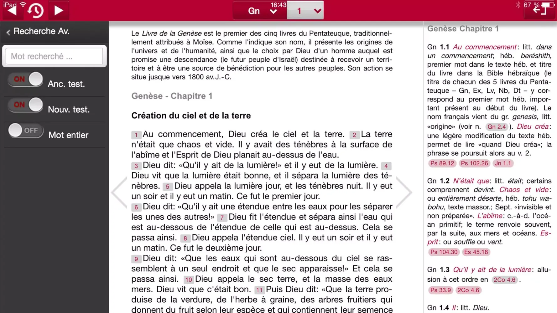 Bible d'étude Segond 21 Screenshots