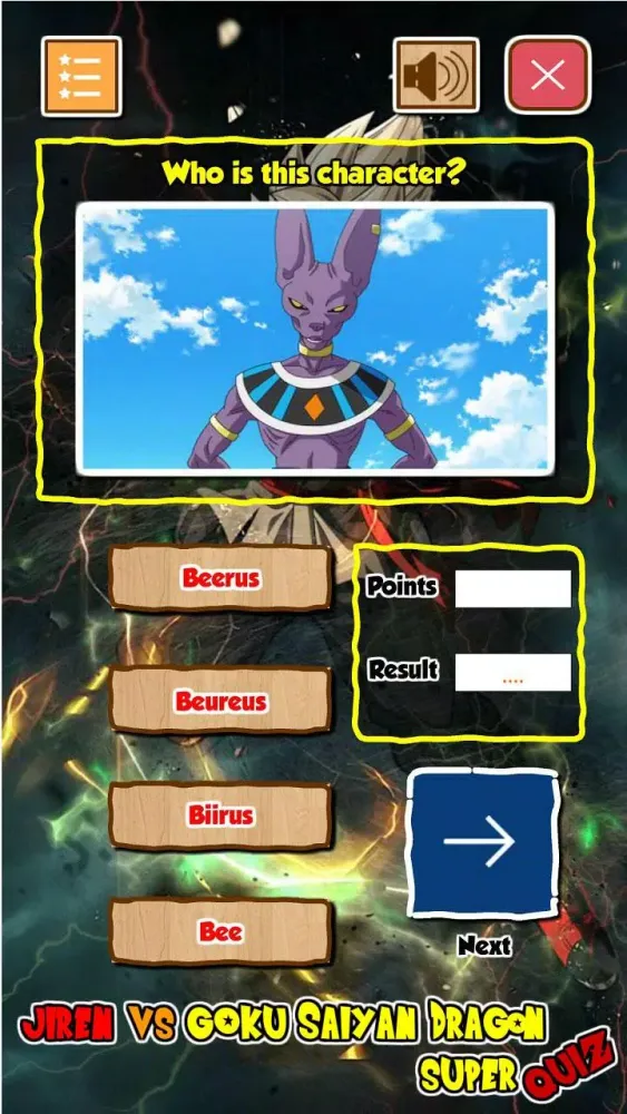 Screenshot di Jiren Vs Goku Saiyan God Dragon Super Quiz