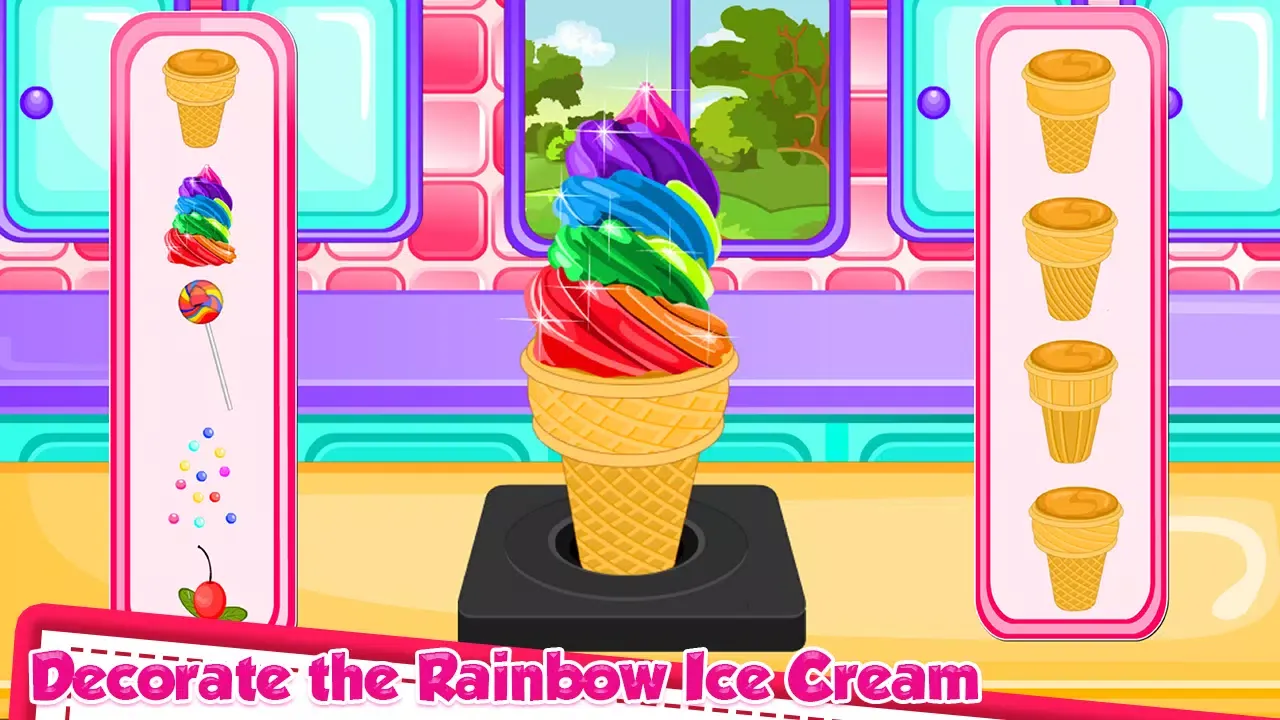 Ảnh chụp màn hình của Rainbow Ice Cream Cooking