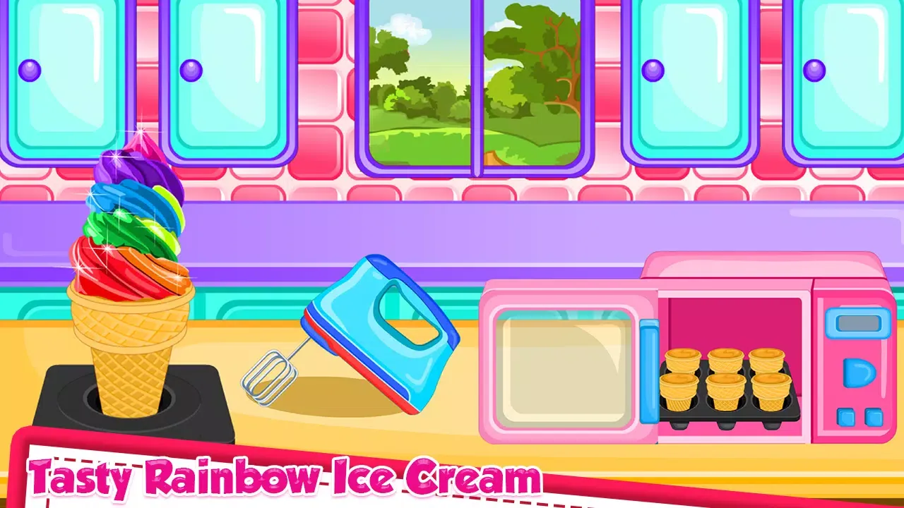 Ảnh chụp màn hình của Rainbow Ice Cream Cooking