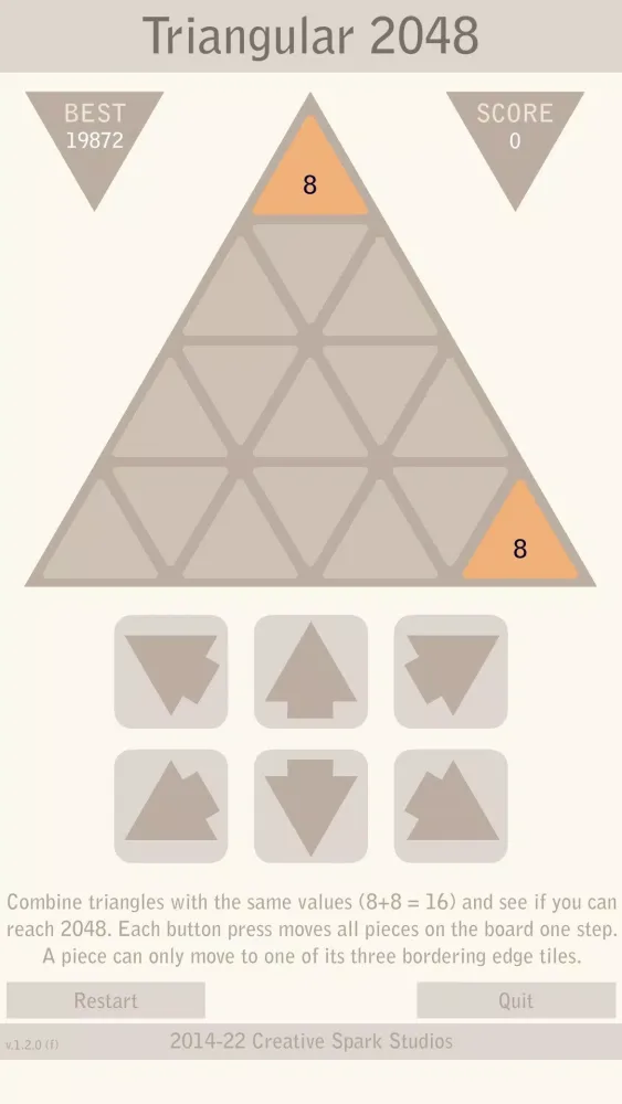 Triangular 2048 Screenshots