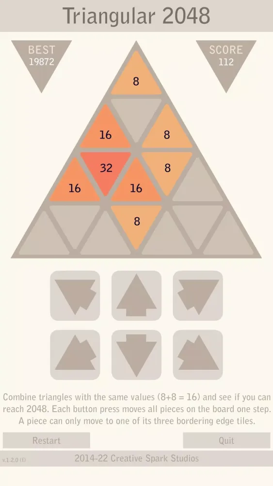 Triangular 2048 Screenshots