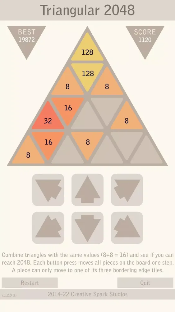 Triangular 2048 Screenshots