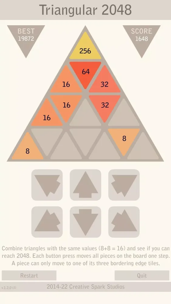 Triangular 2048 Screenshots