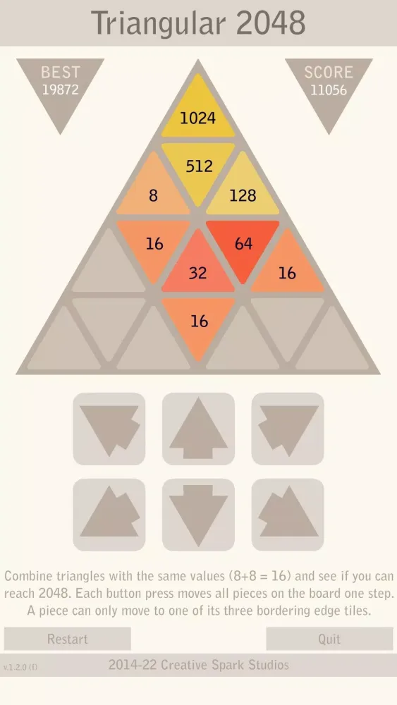 Triangular 2048 Screenshots