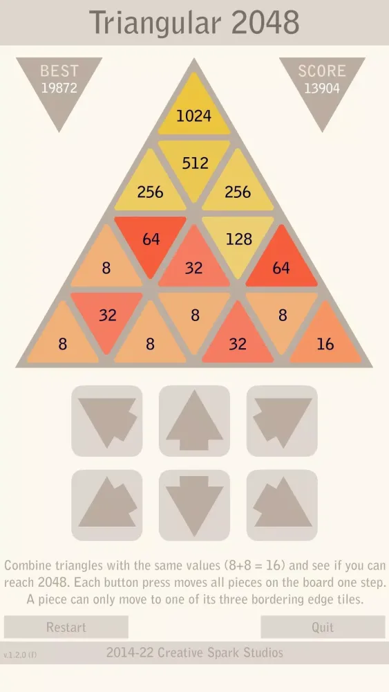 Triangular 2048 Screenshots