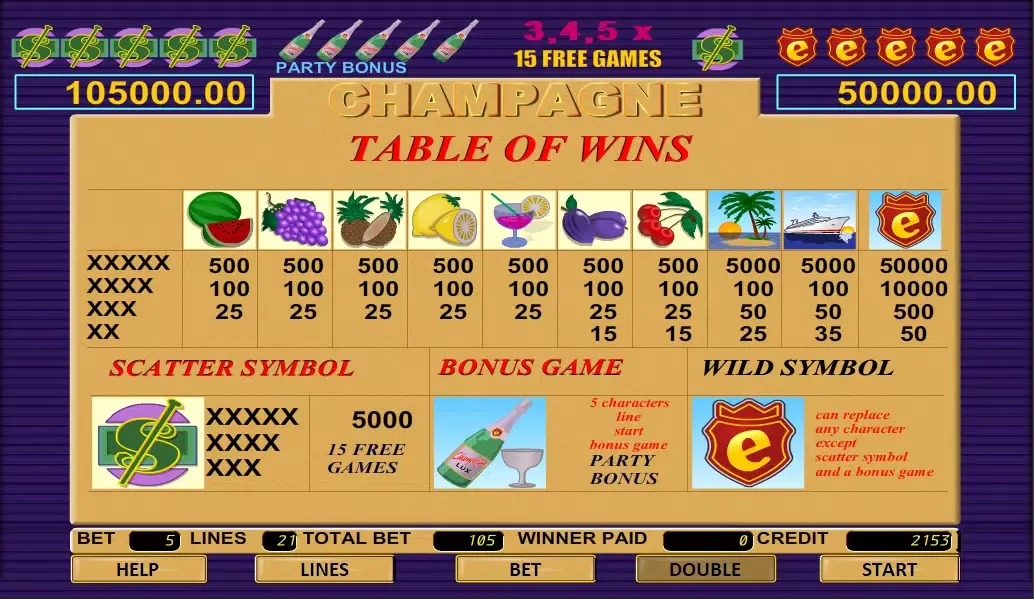 Champagne Slot Screenshots