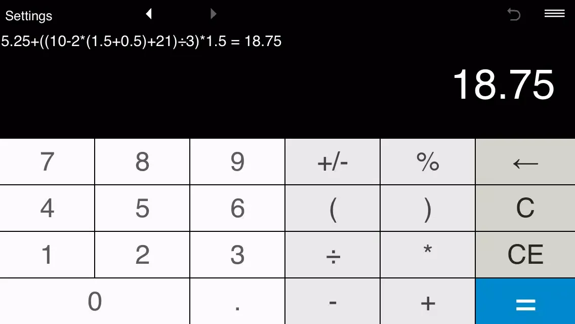 Calculator with parentheses Screenshots