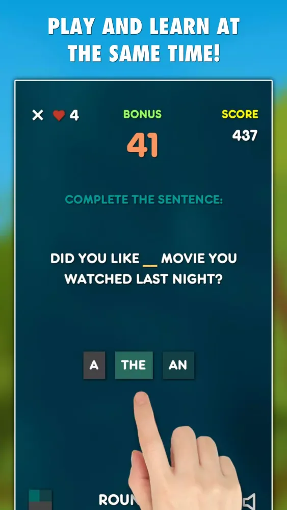 Captures d'écran de Articles Grammar Test