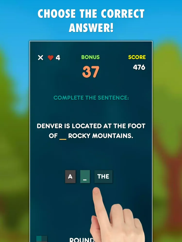 Captures d'écran de Articles Grammar Test