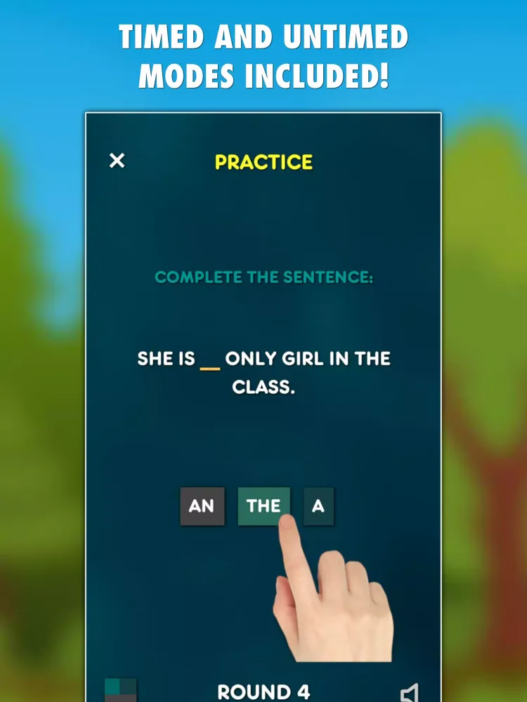 Captures d'écran de Articles Grammar Test