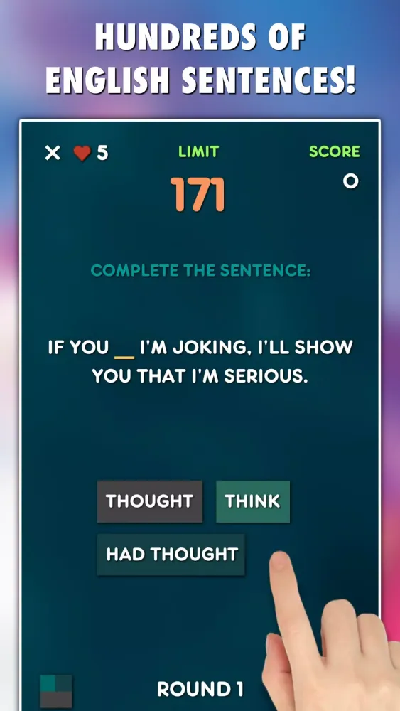 Conditionals Grammar Test Screenshots