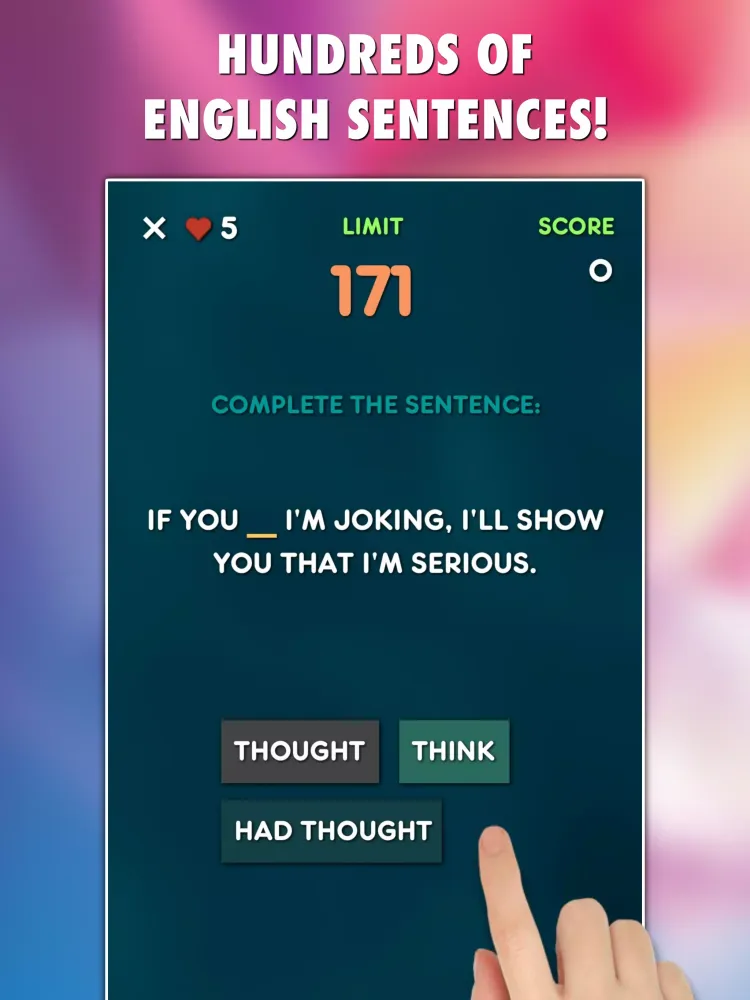 Conditionals Grammar Test Screenshots