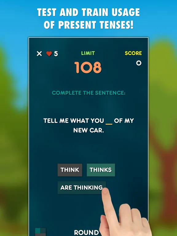 Present Tenses Grammar Test iPad  स्क्रीनशॉट