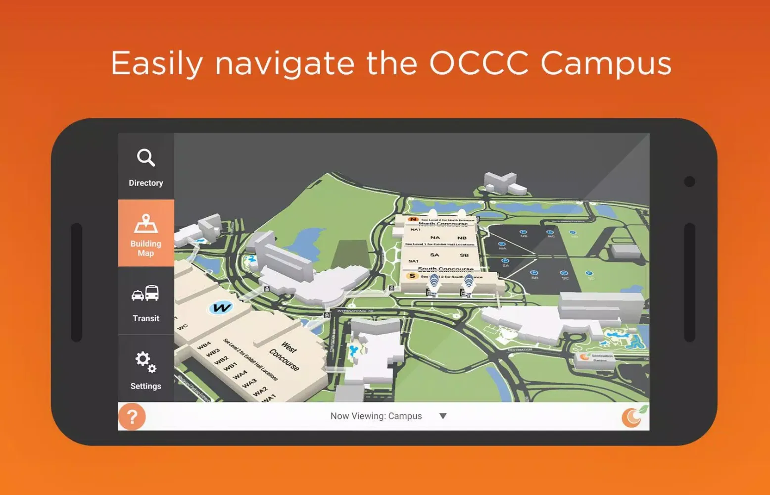OCCC Campus Wayfinding Screenshots