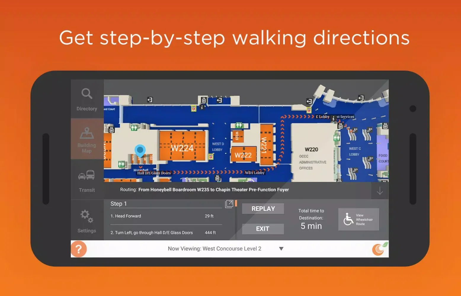 OCCC Campus Wayfinding Screenshots