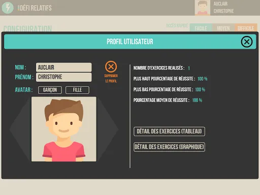 Captures d'écran de Défi Relatifs