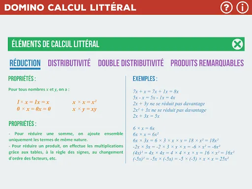 Domino Calcul Littéral应用截图