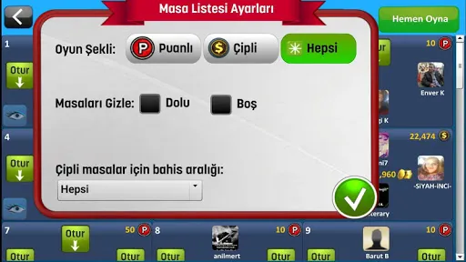CANAK Okey Online Screenshots