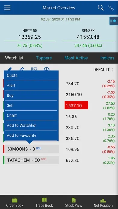 Tangkapan layar SSL Mobile Trading