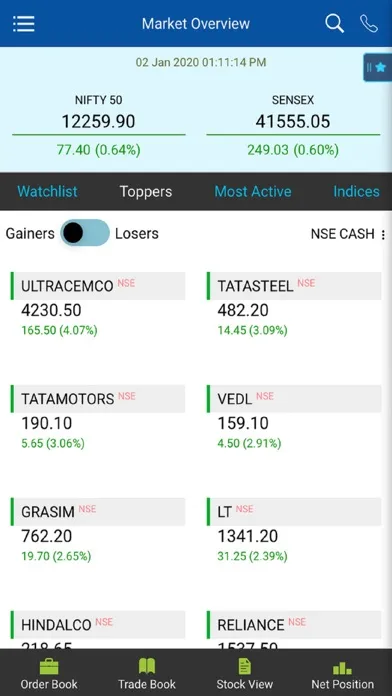 Tangkapan layar SSL Mobile Trading