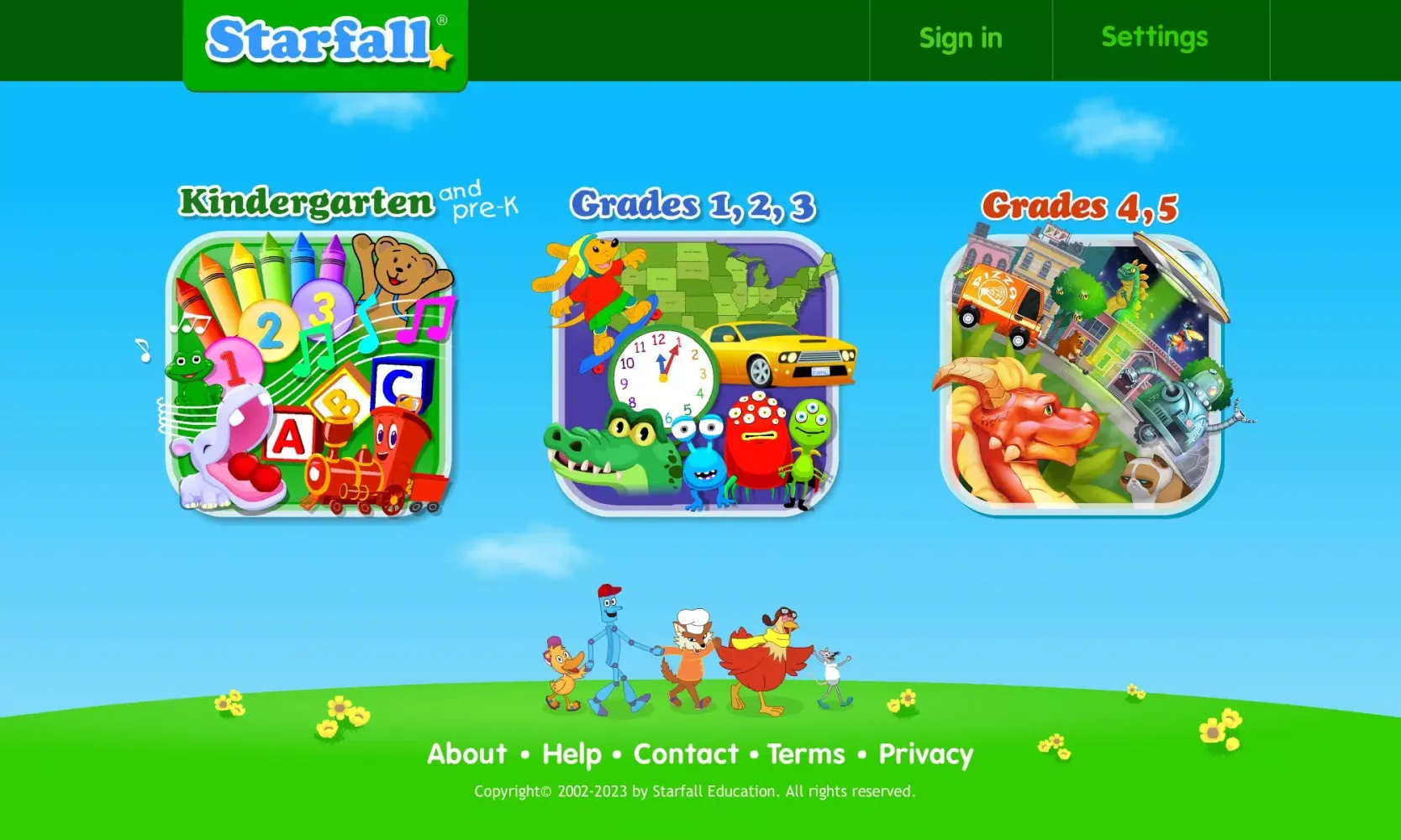 Tangkapan skrin Starfall