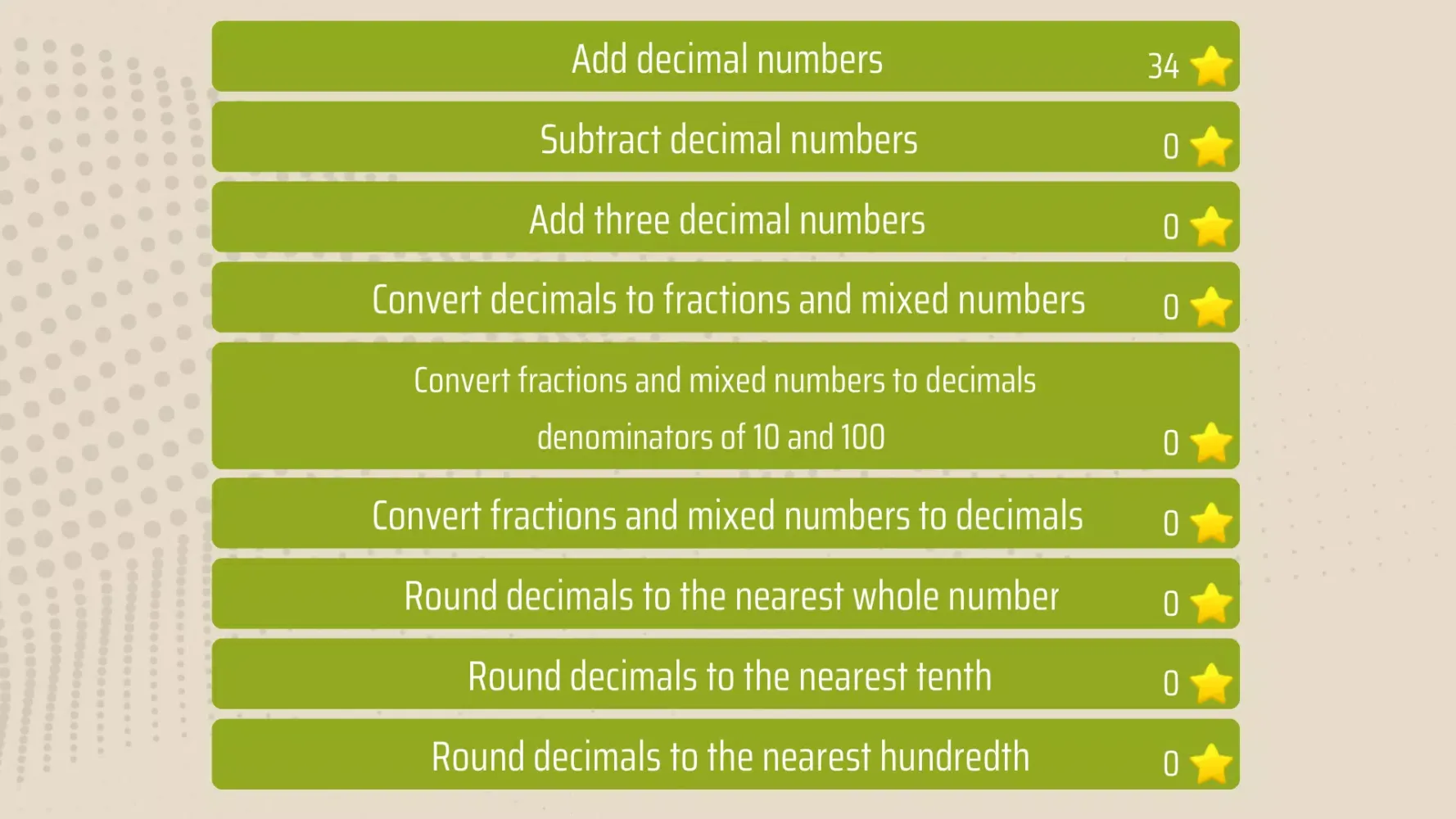 Decimals 4th grade Math skills 스크린샷