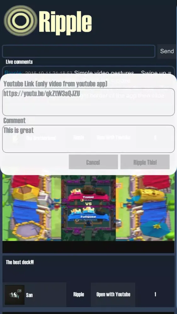 ภาพหน้าจอของ Ripple - The new way to watch