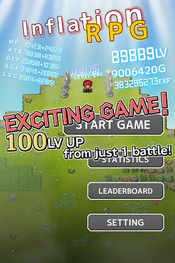 Capturas de tela do Inflation RPG