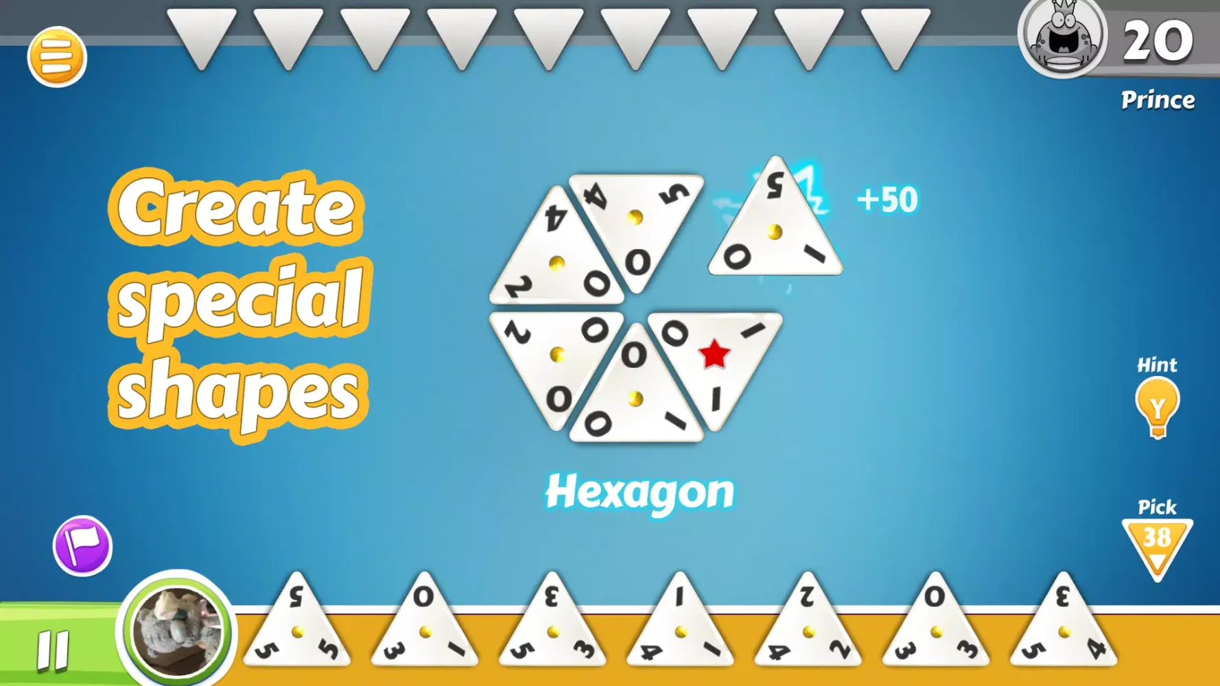 Tangkapan layar Triominos, Triangular Dominoes