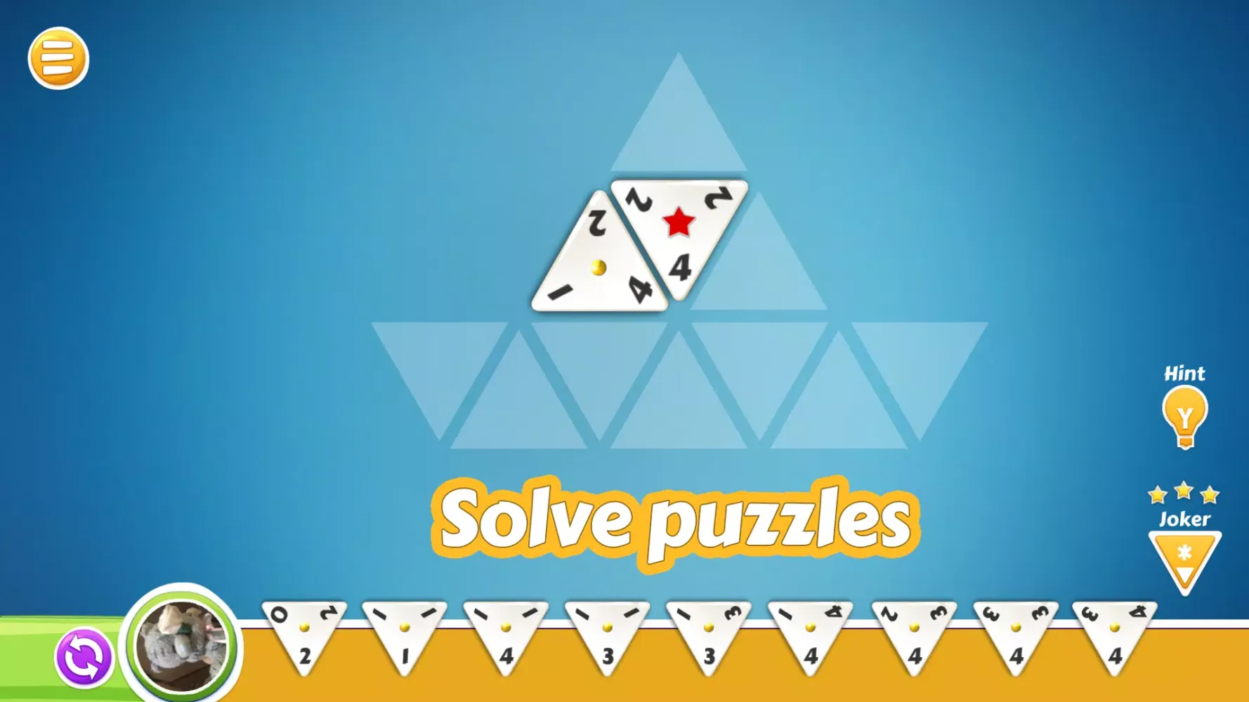 Tangkapan layar Triominos, Triangular Dominoes