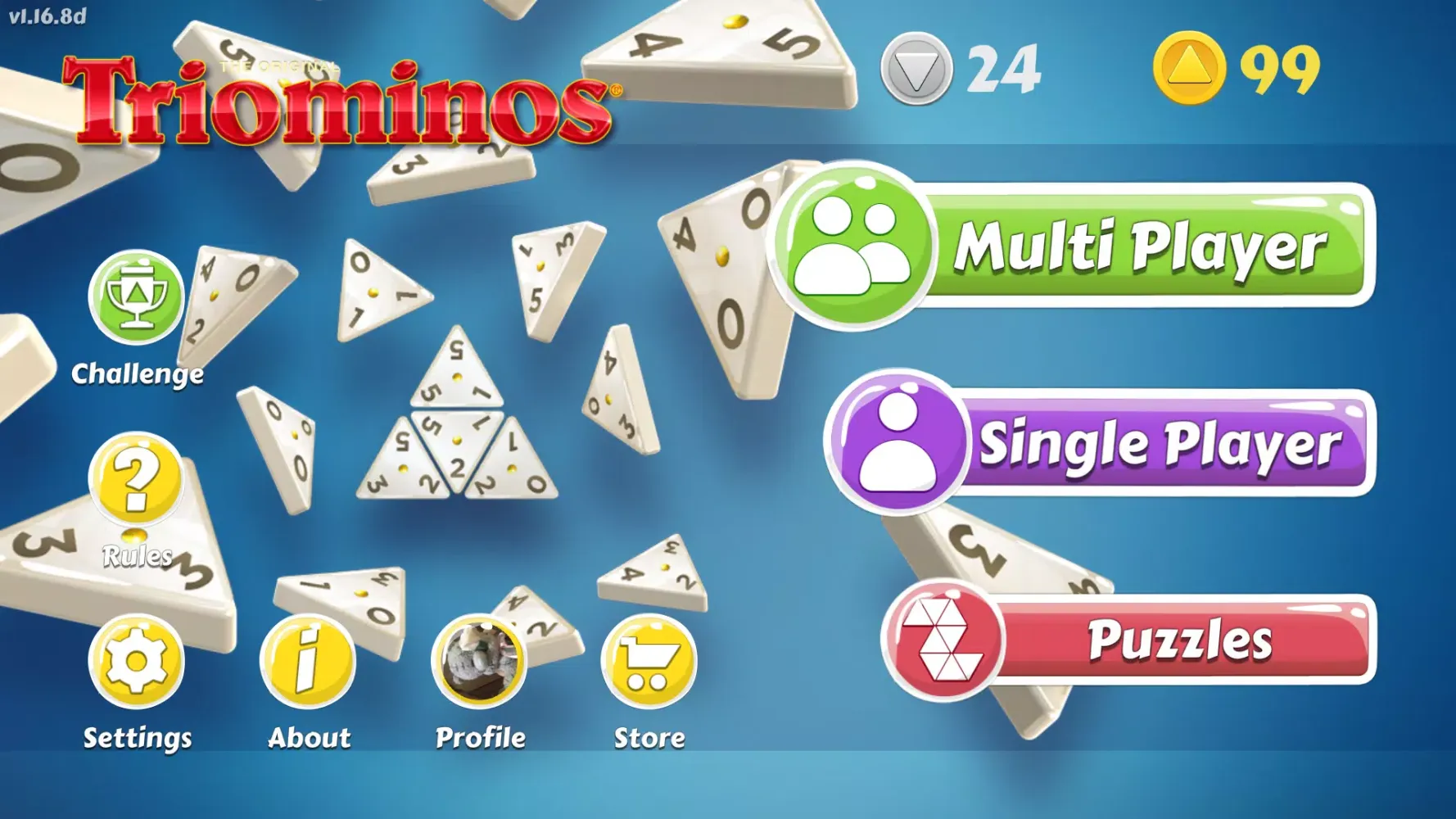Tangkapan layar Triominos, Triangular Dominoes