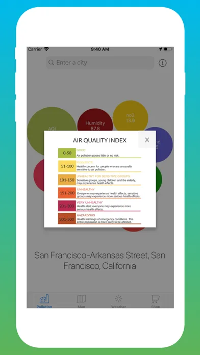 Ảnh chụp màn hình của Air Quality Tracker: Pollution
