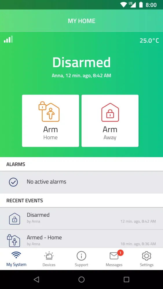 Tangkapan layar Alert Alarm