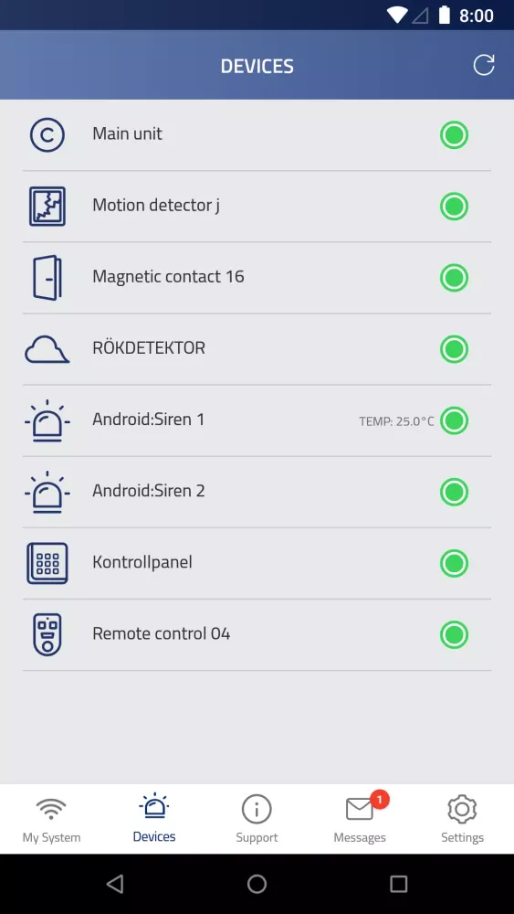 Tangkapan layar Alert Alarm