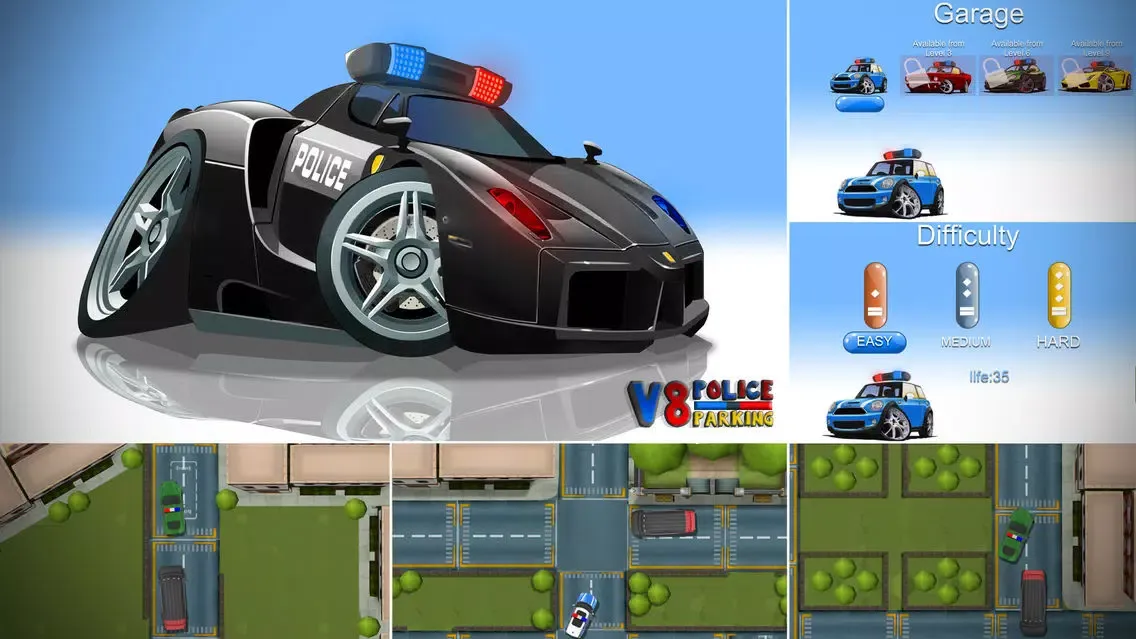 V8 Police Parking स्क्रीनशॉट