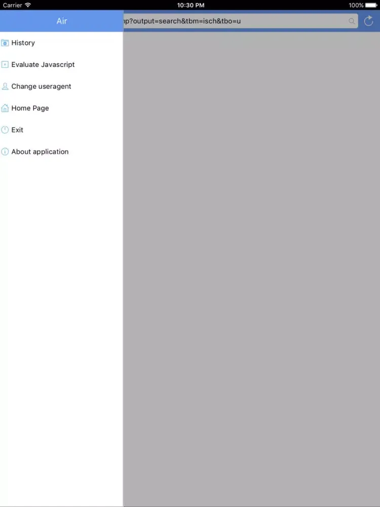 Air (Web Browser) iPad  स्क्रीनशॉट