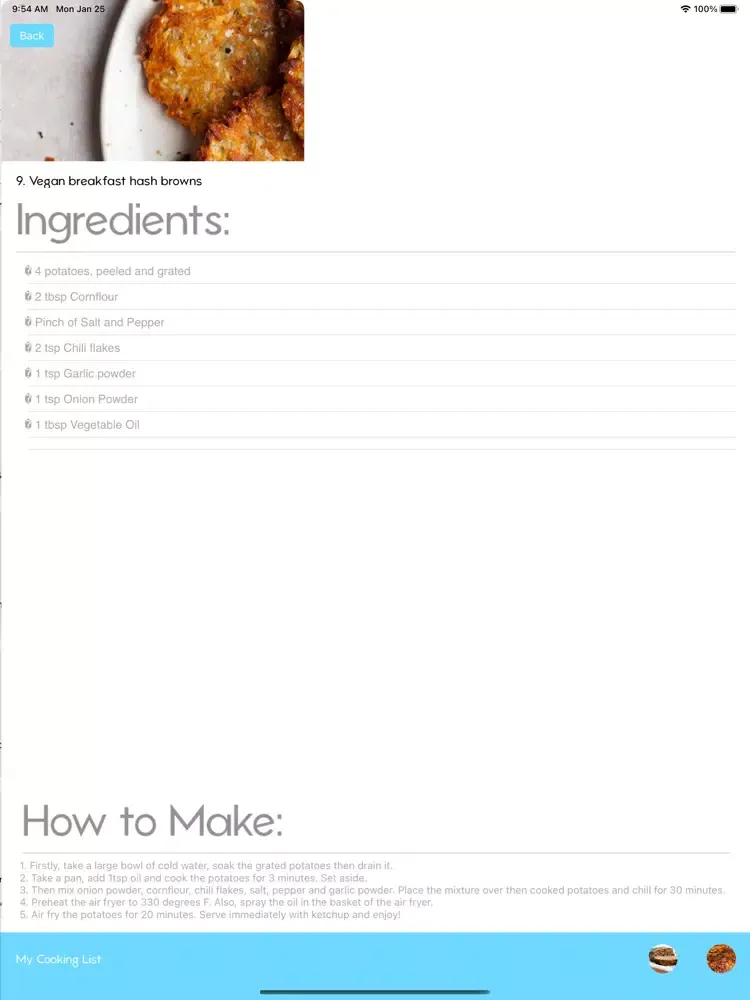 Recipe for Insta Pot Air Fryer iPad  Ekran Görüntüleri