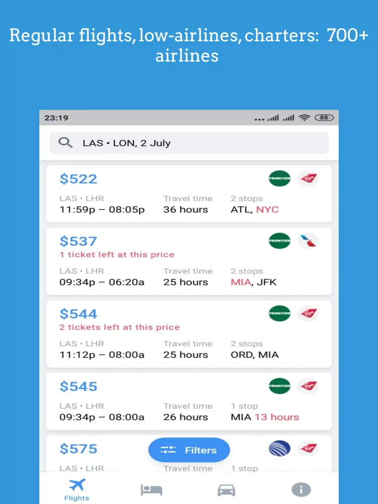 Tangkapan skrin Cheap Flights