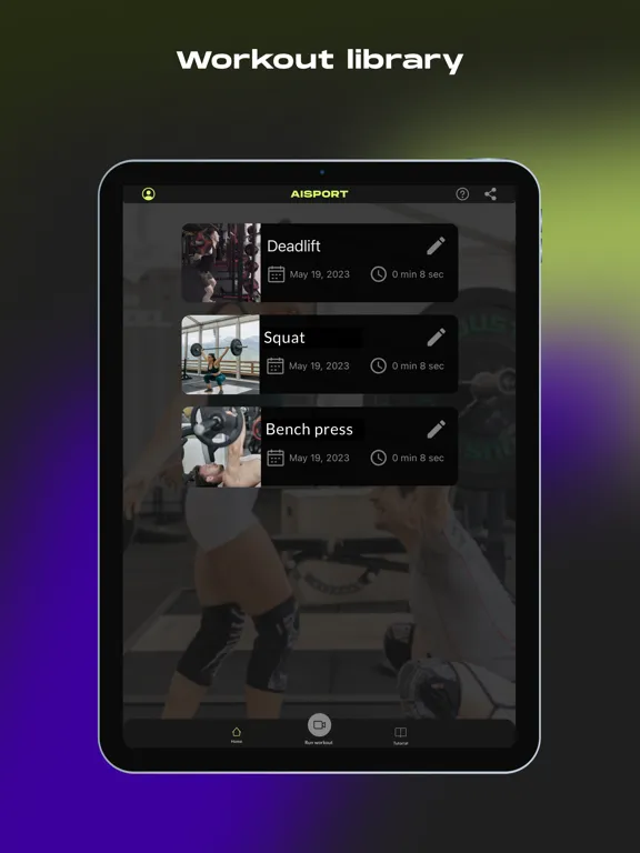 AiSport Lifter iPad  Screenshots