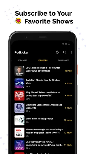 Podkicker Podcast Player Screenshots