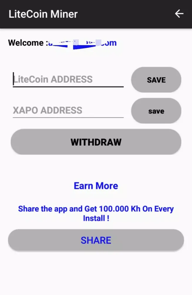 LiteCoin Miner Screenshots