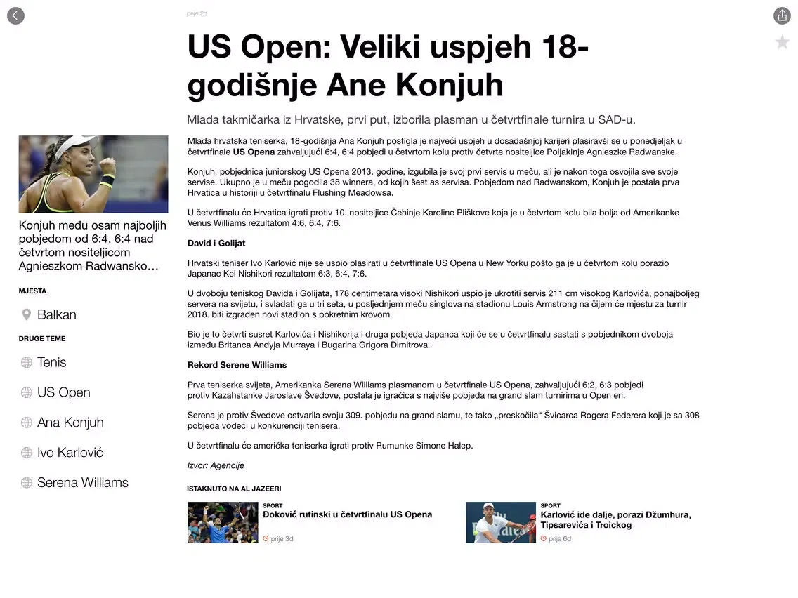 Al Jazeera Balkans iPad  スクリーンショット