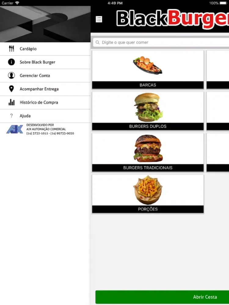 Tangkapan layar Black Burger iPad 