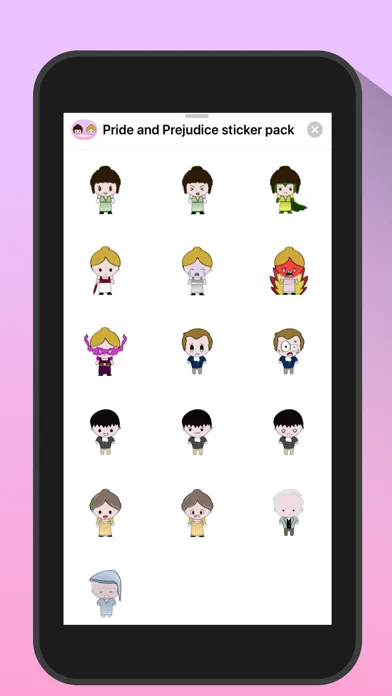 Zrzuty ekranu Pride and Prejudice stickers