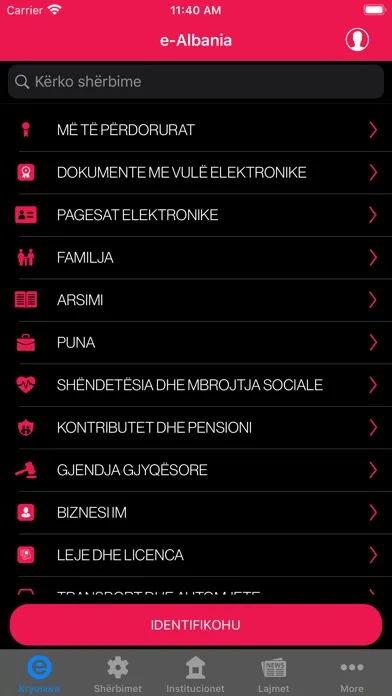 e-Albania Ekran Görüntüleri